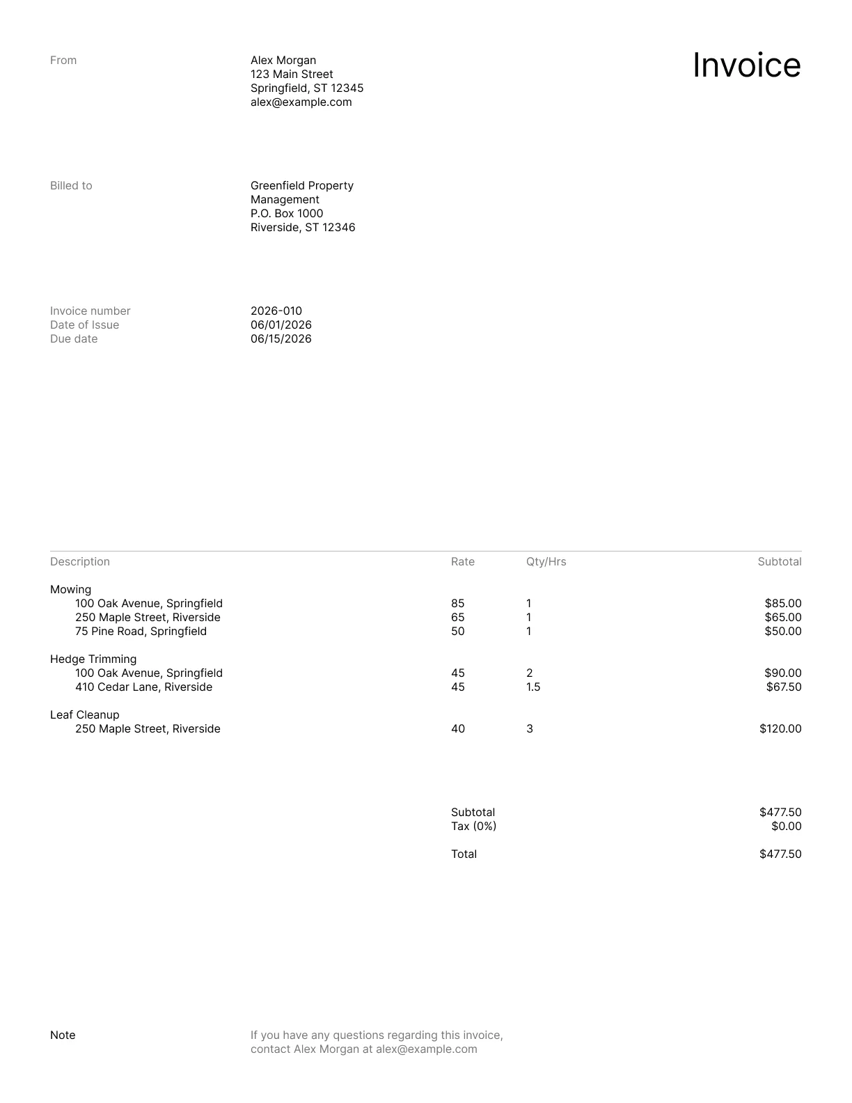 Invoice variant 2