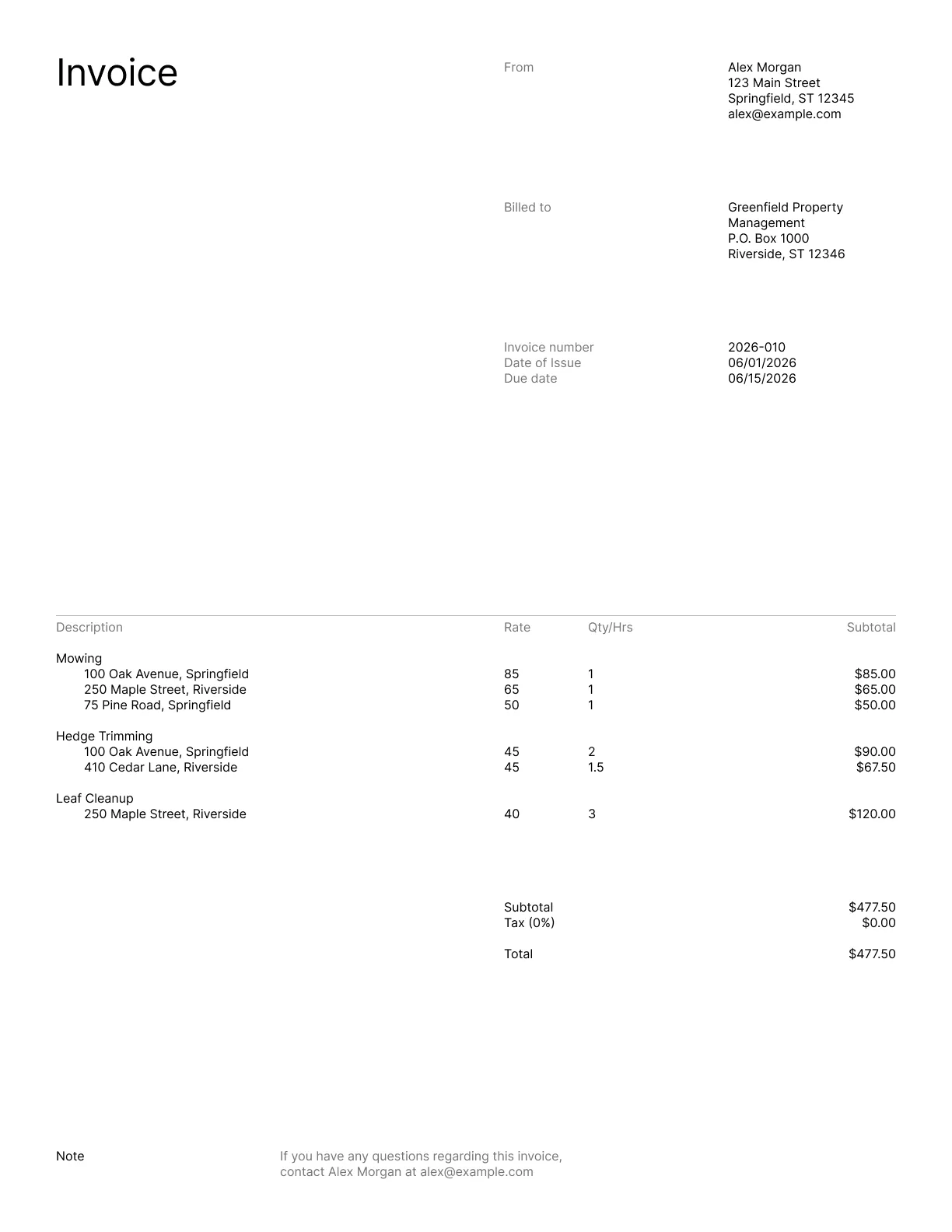 Invoice variant 3