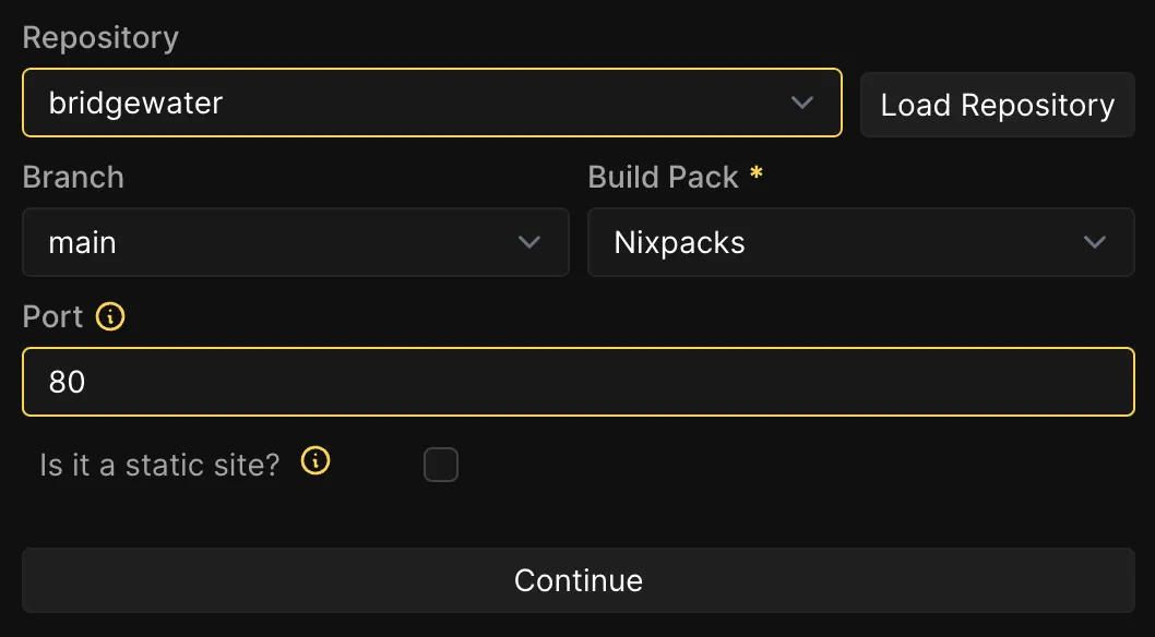 Initial configuration