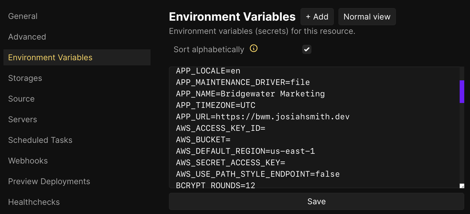 Environmental variables